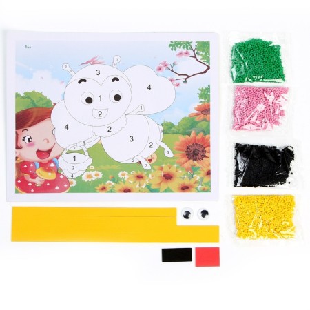 Set for creativity: EVA application with a crumb and coloring - stickers "Cute insects"-2
