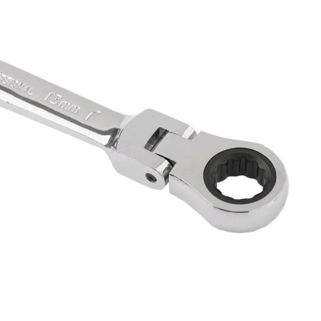 Combined rattling key Matrix 14865, CRV, articulated, mirror chromium, 13 mm-2