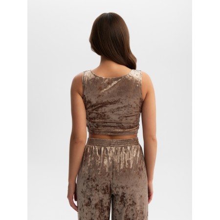 TOP female KAFTAN VELVET 44-46, coffee-8