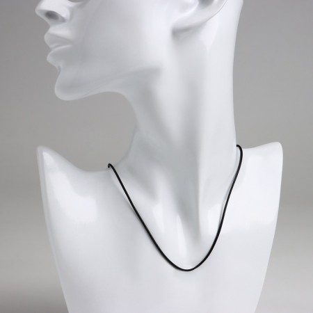 Leather lace d = 1.5 mm, 50 cm, black color-2