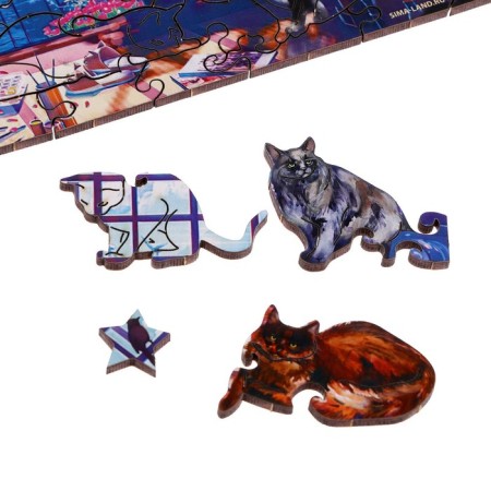 Puzzle wooden figured "world through the eyes of the artist", complex-5