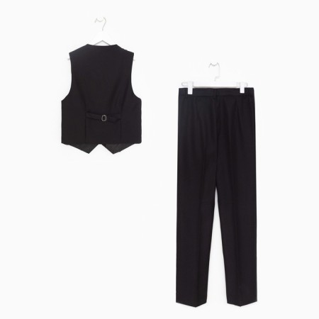 Costume (vest/ pants) for boys, black color, height 164cm-1