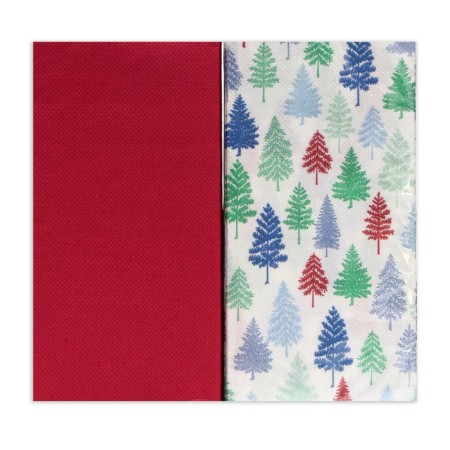 New Year's napkins paper Bouquet Original de Luxe “Red + Christmas trees”, 2 layers, 33x33 cm, 20 pcs.-1