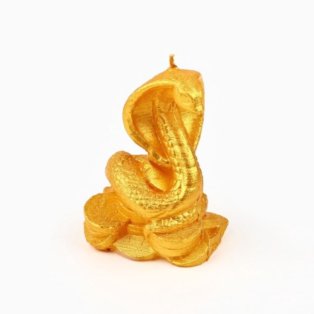New Year's candle "Snake on Coins", for the New Year, Golden, 78 x 61 x 52-2