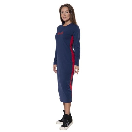 Dress with stripes, size 44, dark blue color-2