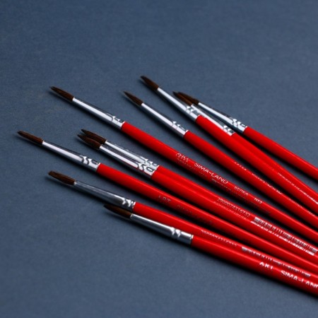 Brush for drawing from hair protein Round No. 3 short handle-2