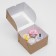 Confectionery folding box for cupcakes with a window for 4 pcs, craft 16 x 16 x 10 cm