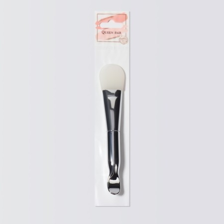 Silver masks brush, silicone, with a spatula, 14 (+/- 1) cm, silver/white color-6
