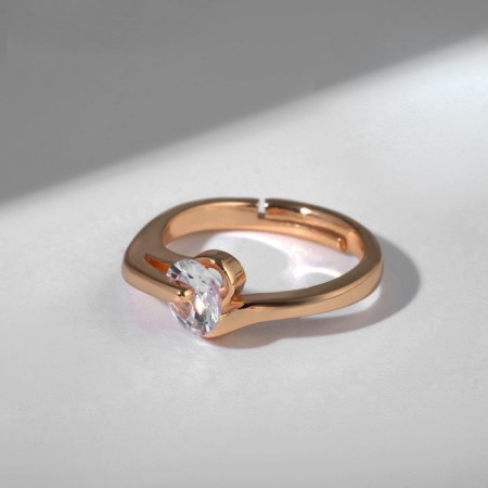 Ring "Classic" crystal solo, white color in gold, dimensionless-1