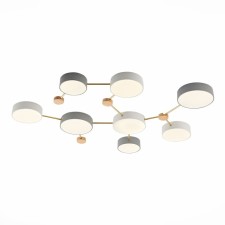 Светильник потолочный Evoluce. SLE600102-08. Dossena. 8х16, 5 Вт, LED, 4000K, 9800 Lm, 113х90х5 см, цвет золотистый, светлое дерево