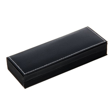 Gift handle, ballpoint, in the leatherette case, rotary, VIP case, silver-golden body-2