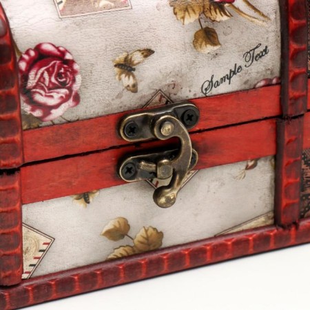 Casket Wood Elevated "Roses and Stamps" set 2 pcs 6.5x11.5x7.5, 10.5x17x10.5 cm-4