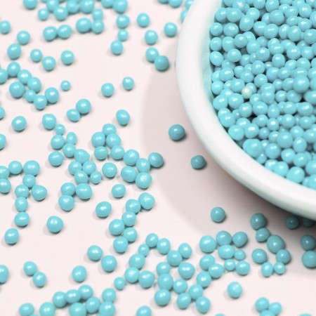 Sprinking confectionery "pearls", blown up rice grains, turquoise, 2-5 mm, 50 g-1