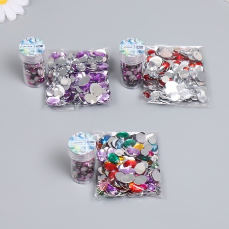 Decor "Semiobusins ​​and rhinestones. Violet gradient" d = 6 mm 10g 200 pcs 5x2.5 cm mix