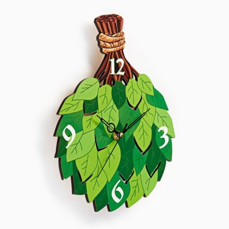Wall clock, series: bath, "broom", discrete move, 21 x 28 cm-4