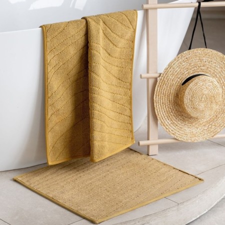 A set of mats for the bathtub "Orta", size 50x60 cm, 60x100 cm, mustard color