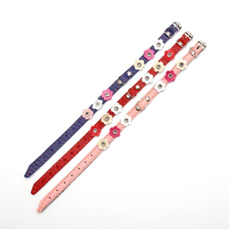 Belly leather two-layer leather with a flower, 30 x 1.2 cm, Osh 20-30 cm, mix of flowers-4