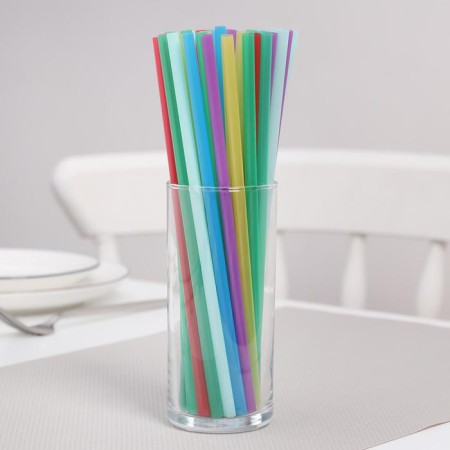 Disposable tubes for drinks Fresh, 21 cm, d = 7 mm, 250 pcs, color mix