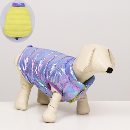 Dog jacket two -sided with a weight, size 10 (DS 25, OG 34, Osh 24), purple/yellow