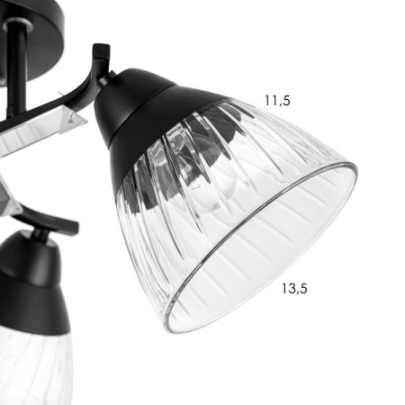 Ceiling chandelier "Arron" E27 3x40W Black 49x49x24cm-5