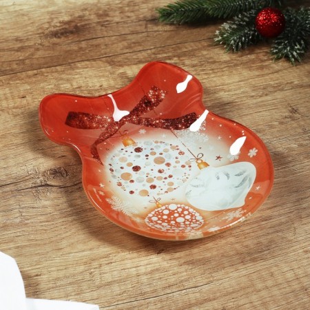 A plate in the shape of a bow "Pink Tale", 13.5x18 cm-1
