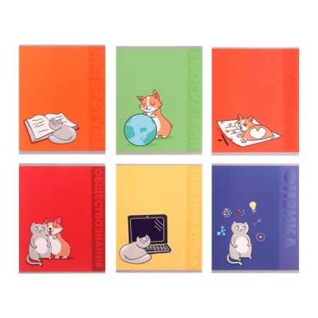 A set of object notebooks Calligrata TOP "Animals", 48 sheets, 12 items, with reference material, cover coated cardboard, matte lamination, selective UV-lame, offset block-8