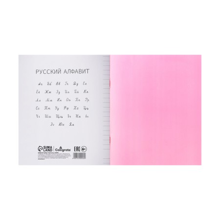 A notebook of 18 sheets in the Calligrata "red" line, plastic cover, with alphabet, an offset unit-4