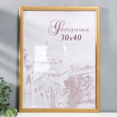 Photo frame pine c19 gold 30x40 cm (plastic screen)