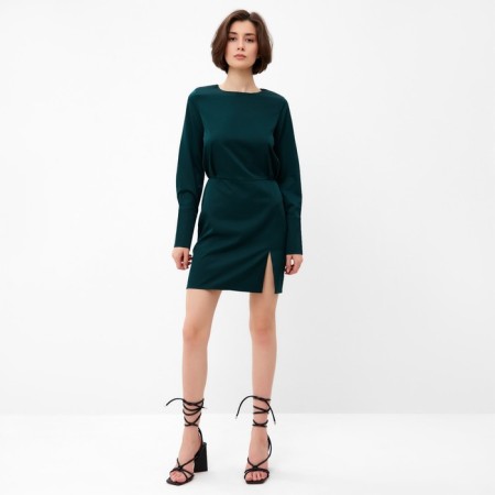 Women's dress minku: Silk pleasure color green, rr 46-8