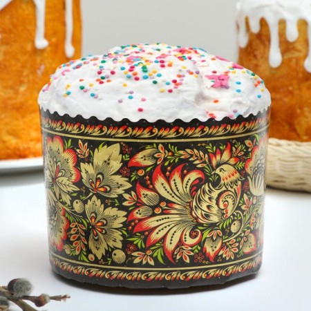 Paper form for cake "Khokhloma" 134 x 100 mm, mix (packing 1400 pcs)
