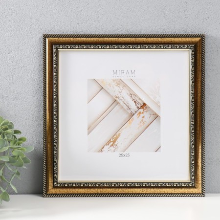 Photo frame plastic Gallery 25x25 cm gold (plastic screen)