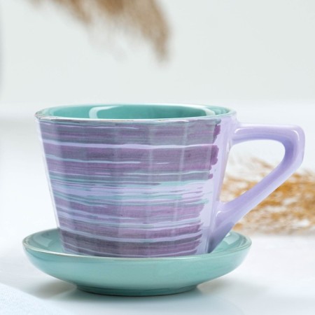Tea couple "Nostalgia No. 2" 0.2l / 9x7cm + saucer 9cm, lavender