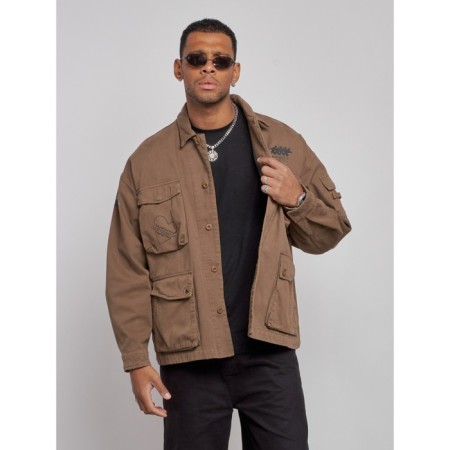 Jeaning jacket men's, size 54, brown color-5