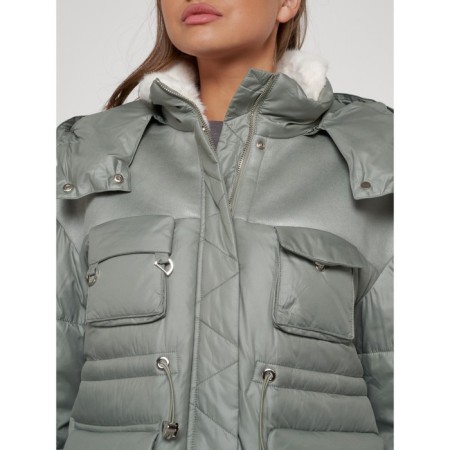 Winter jacket is women, size 44, the color is light green-13