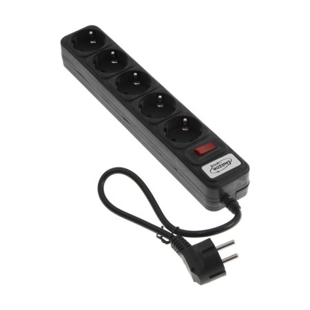 Luazon Lighting network filter, 5 outlets, 0.5 m, 2200 W, 3 x 0.75 mm2, 10 A, 220 V, black-1