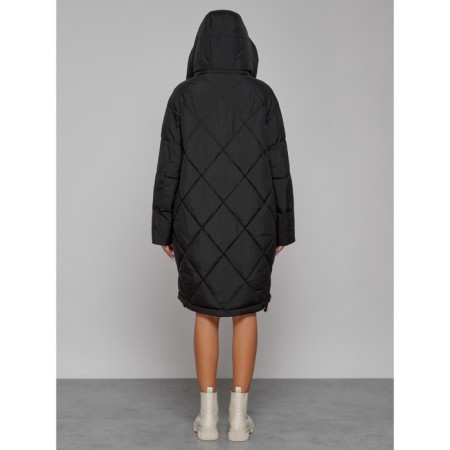 Coat insulated winter female, size 42, black color-2