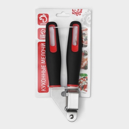 A press for garlic DIGMA, 21 cm, stainless steel, black color, red-10