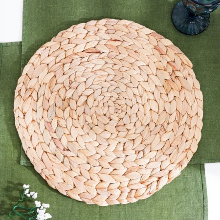 Serving napkin, D 37 x 0.5 cm, wicker, water hycinth-1