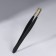 Pinzet begged, narrow, 8.5 cm, black/golden color