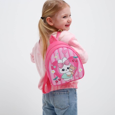 Baby backpack for a girl "Milot", 23 x 5 cm cm, lightning department, red color-5