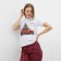Kit (T-shirt, trousers) Homemade female, white/red cage, river 46