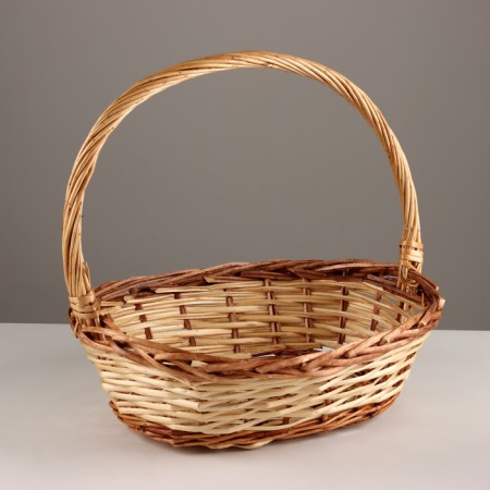 A set of baskets of 3 pcs, 42x33x14.5hh36.5, natural/white, willow-2