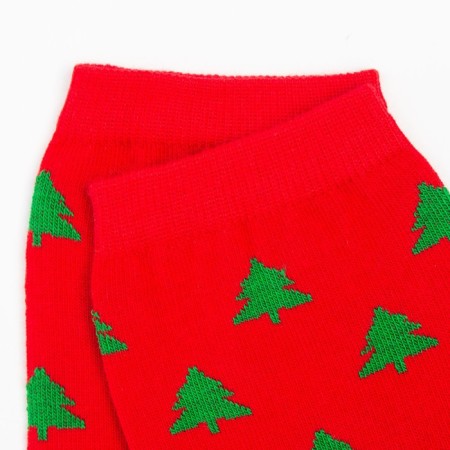 Women's socks "Christmas trees" color red, size 23-25-2