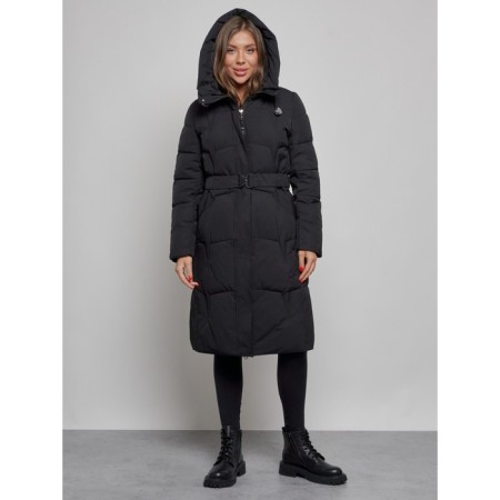 Coat insulated winter female, size 44, black color-4