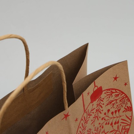 Package gift craft Red, 32 x 28 x 15 cm, new year-3