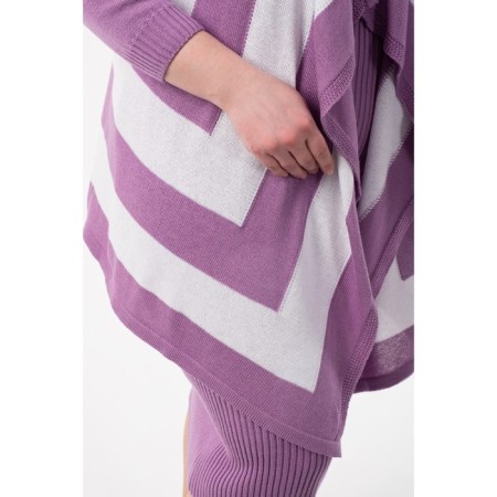 Cardigan female, size 60, lilac color, white-5