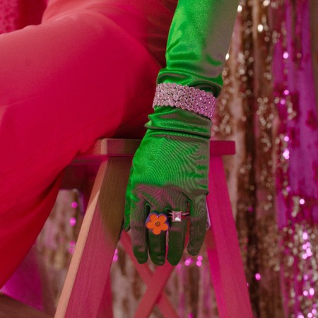 Ring "Jewel" two lines, color in gold, size 16-4