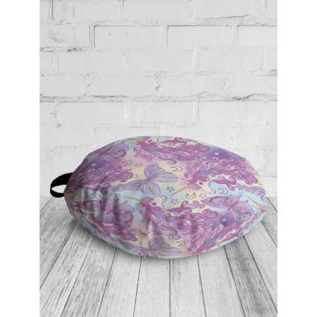 Pillow Siddle "Unicorns with butterflies", decorative, d = 52 cm-1