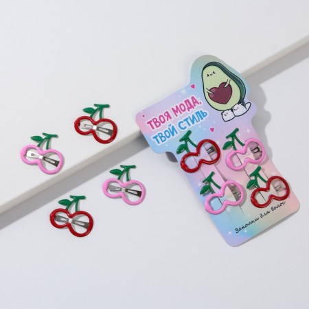 Hair clips for children "Your fashion style", 4 pcs, 8.4 x 12.9 cm-3