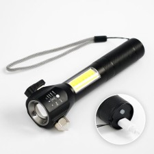Manual battery flashlight, 7 W, 200 lm, T6, Zoom, 4 modes, USB, 16.5 x 6 cm